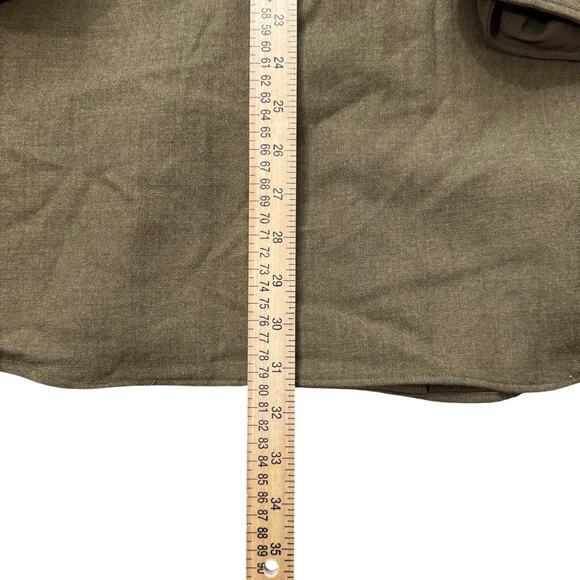WWII Vtg Wool Shirt US Military Olive Drab Khaki Button Placket Sz 15/32 READ - Picture 14 of 16